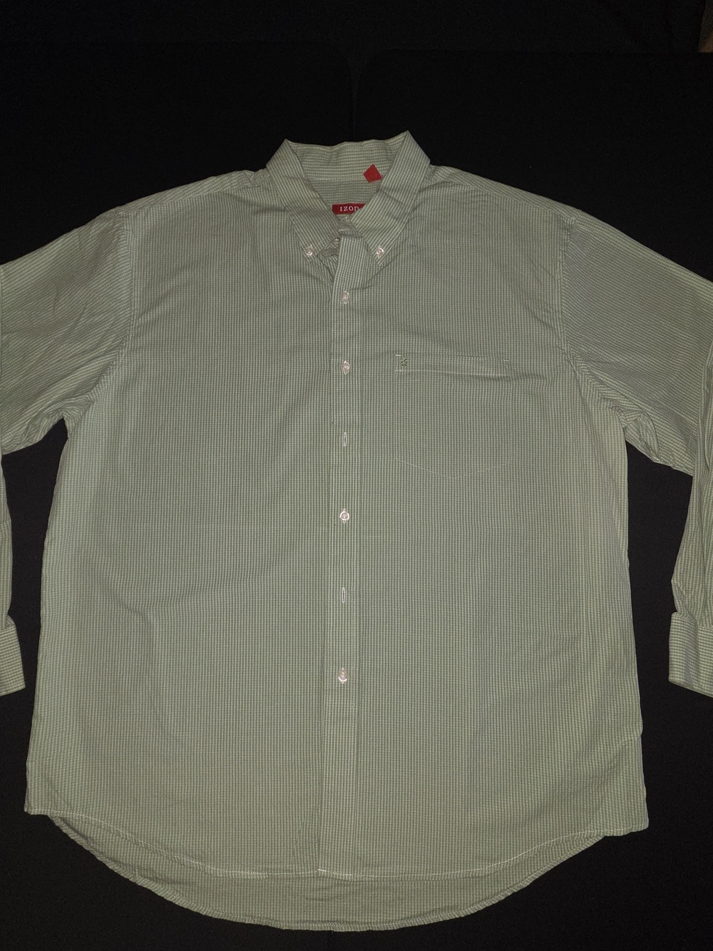 Izod Light Green Plaid Long-Sleeve Button-Down Shirt Size XL